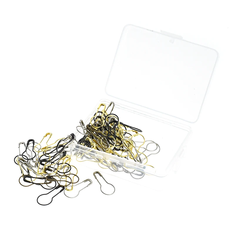 100PCS Steel Pear Shaped Pins Garment Gourd Safety Pin Hangtag Seal Metal Mix Color Safety Pins Women DIY Sewing Tools Accessory (4)