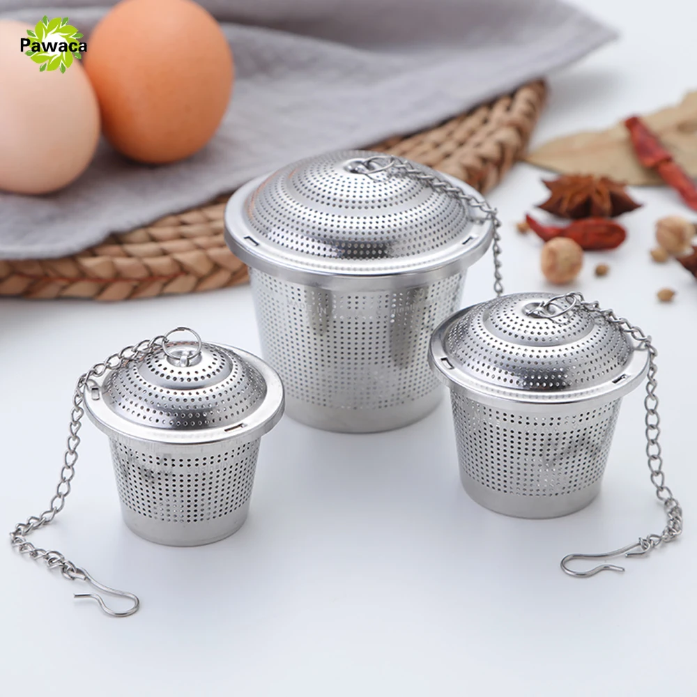 5 Size Silver Reusable Stainless Steel Mesh Herbal Ball Tea Spice