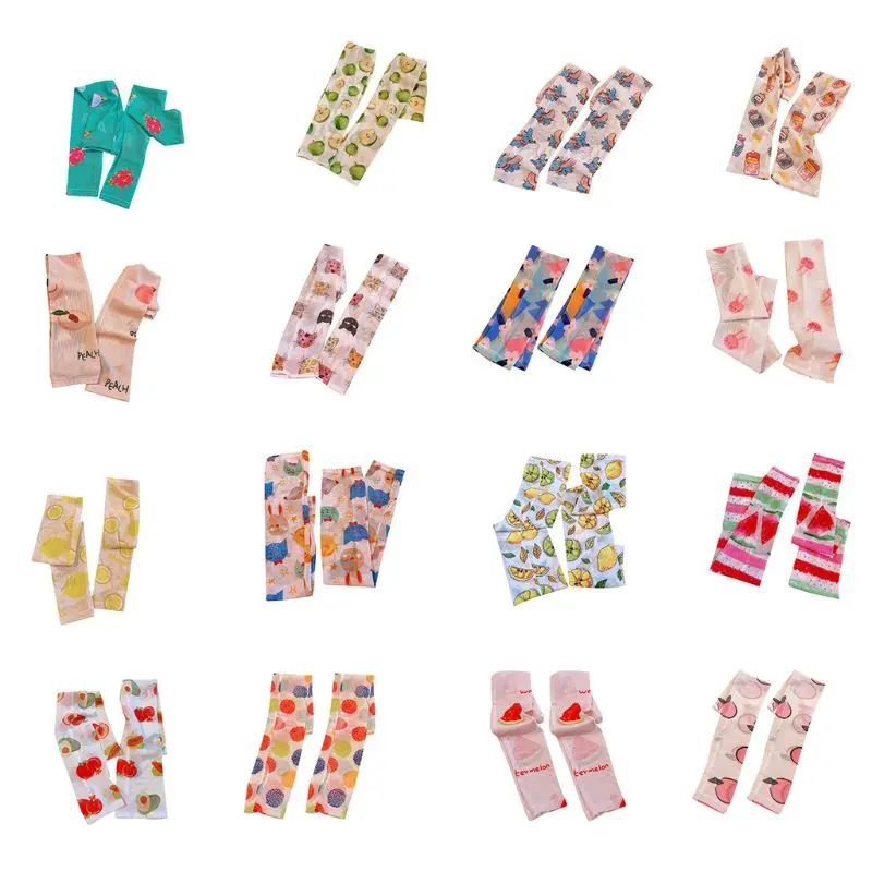 

Korean Sweet Women Girls Summer Candy Colored Fruits Arm Sleeves Cover Harajuku Protector UV Protection Driving Sunscreen Gloves