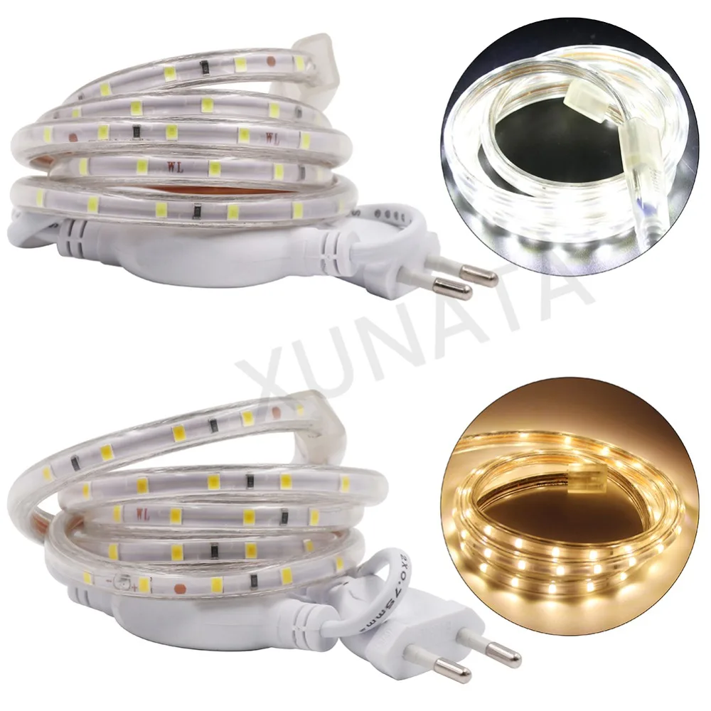 220V 120Leds/m 60Leds/m 2835 SMD Flexible LED Strip Light IP67