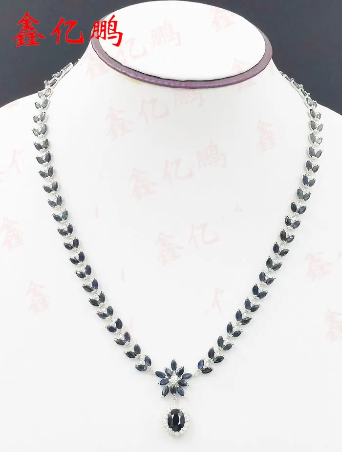 Ожерелье с натуральным сапфиром серебро 925 пробы|jewelry necklace pendants|jewelry pendantjewelry jewelry |