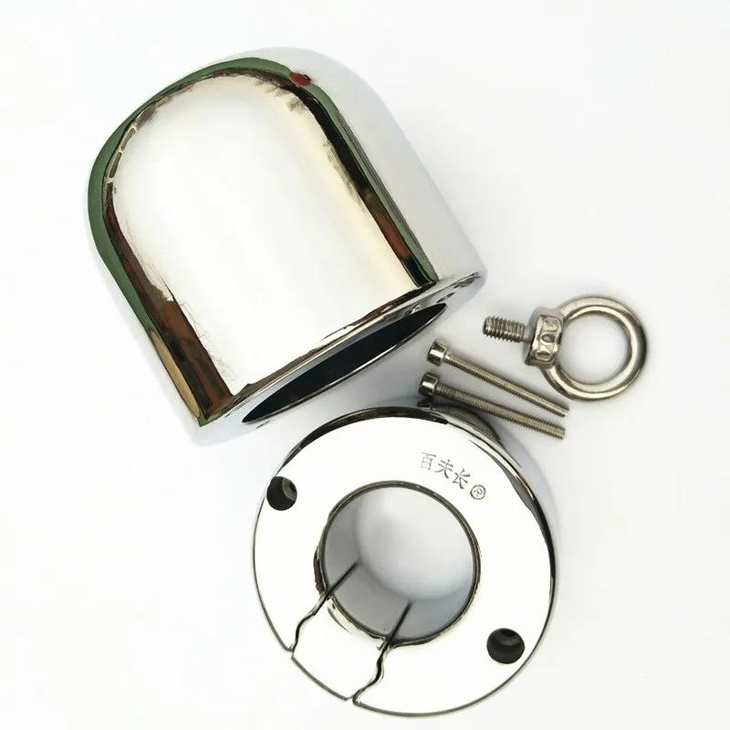 Scrotum Protective Cover Stainless Steel Penis Bondage Scrotal Pendant Scrotum Stretcher Weight Testicle Sex Toy for Men BB2-253 6