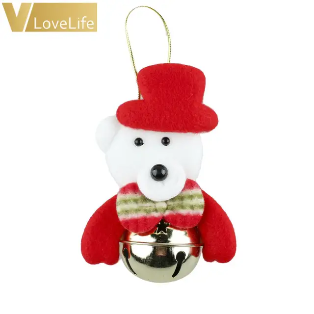 Santa Claus Snowman Reindeer Mini Dolls Jingle Bell Merry