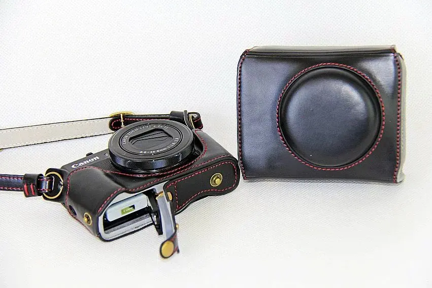 Di Alta Qualità Retro Vintage Pu Leather Camera Case Borsa Per Canon Powershot G7Xii G7X Ii G7X Mark2 Con Fondo Batteria Di Apertura