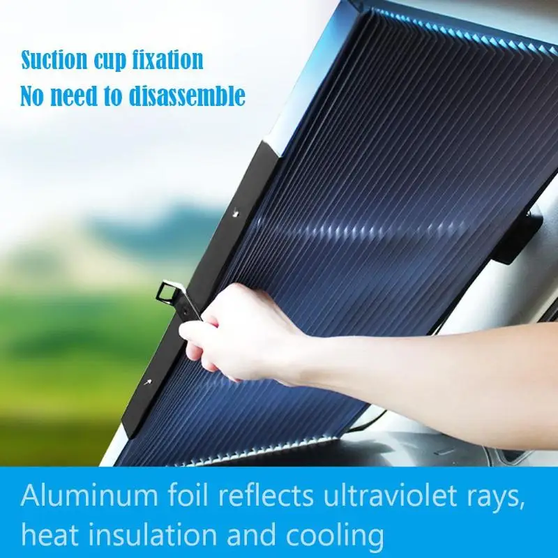 

VODOOL Car Truck Auto Retractable UV Protection Curtain Rear Windshield Sun Shade Shield Blind Window Sun Visor Summer Sunshades