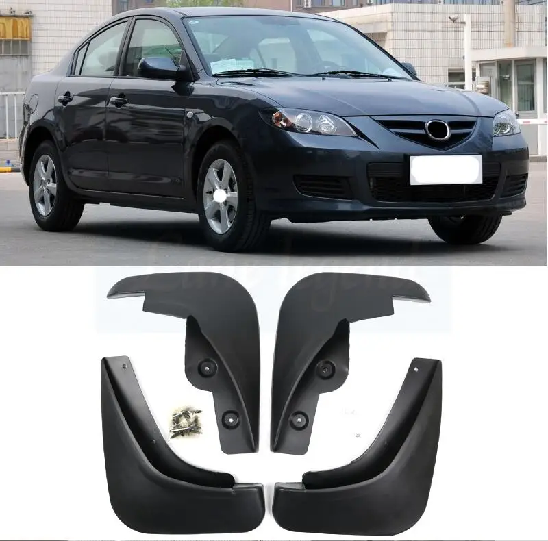 

For 2007 2008 2009 Mazda 3 i Sedan After-facelift Splash Guards Mud Flap Mudguards Fender Front Rear Molded Car Mud Flaps