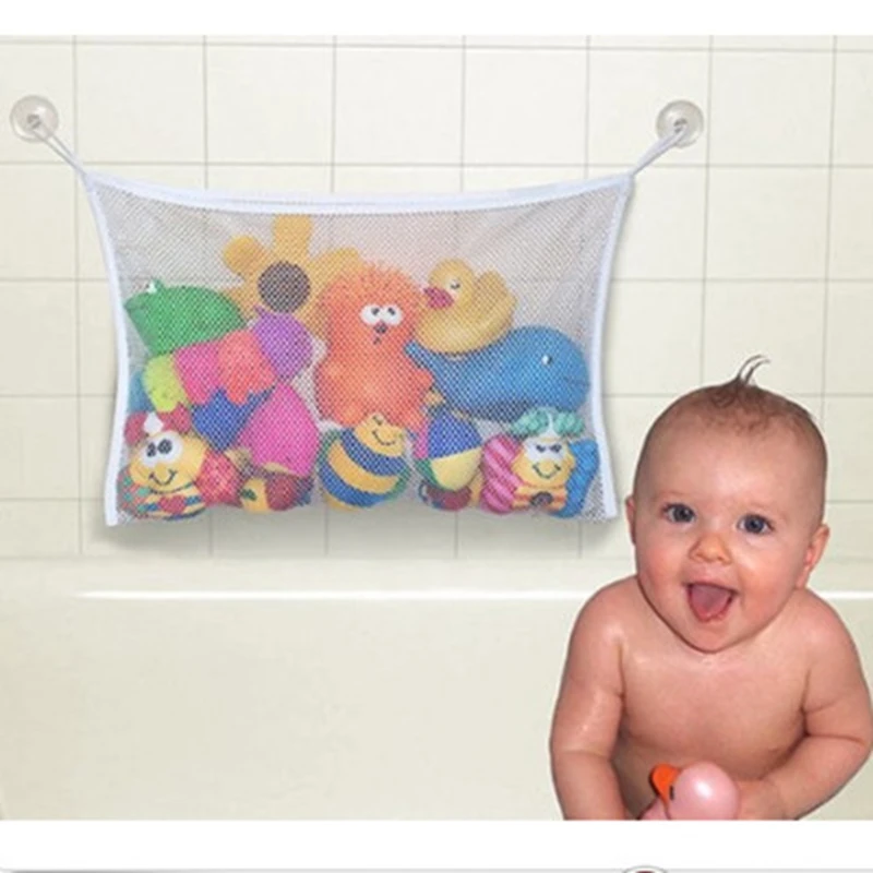 Kids Baby Bath Tub Toy Tidy Storage Suction Cup Bag Mesh Bathroom