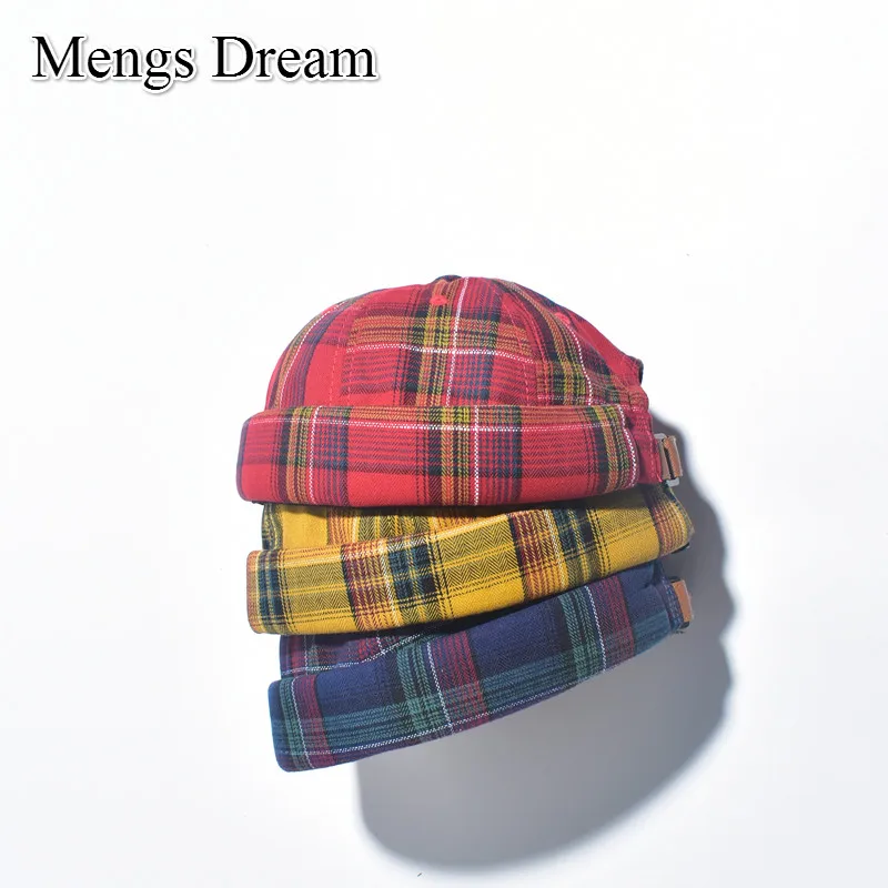 

2019 Novelty Fold Skullcap Retro Sailor Cap Men Women Warm Rolled Cuff Bucket Brimless Hat Adjustable Hip Hop Style Skullcap