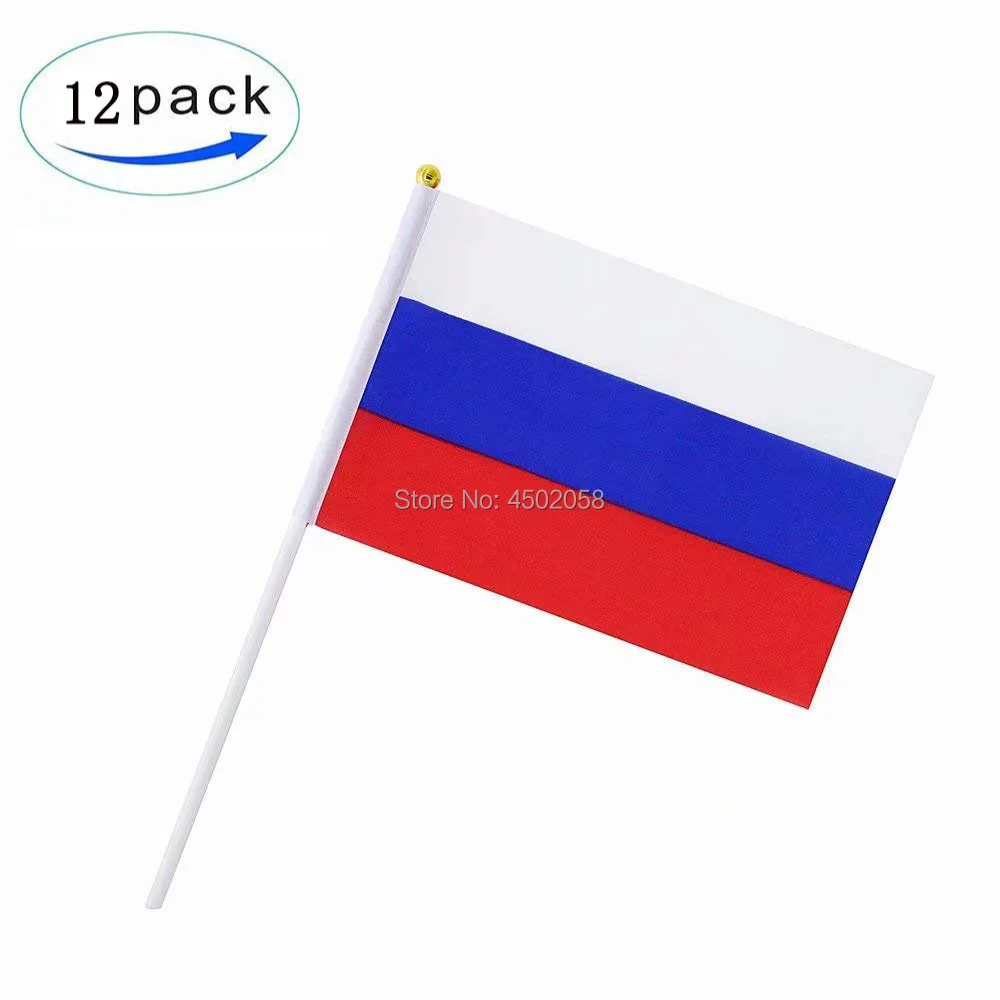 DFLIVE один дюжин 12 российский ручной флаг 5 ''x 8'' флаг-палка из полиэстера