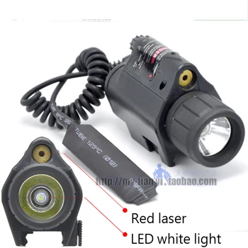 

Tactical flash Light CREE T6 LED 1200 Lumens 2X3V 16340 battery Tactical Insight Red Laser Light For Pistol Handgun Laser torch