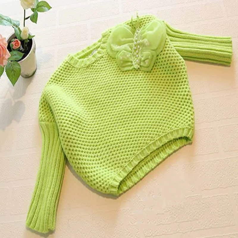 

2015 New Autumn Winter Kids bat sleeve lose sweaters butterfly Pattern Sweaters for girls 2-6y toddler girls winter clothings