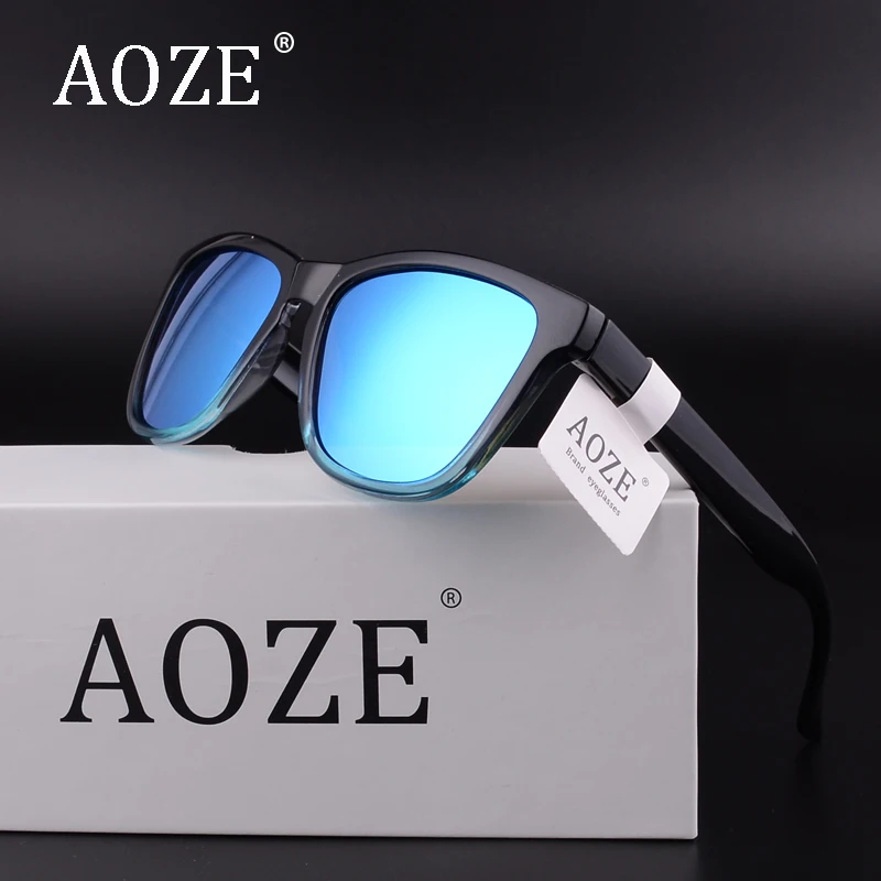 AOZE цвет градиент солнцезащитные очки для женщин поляризационные человек блики женские солнечные очки Винтаж вождения водительские очки 0717
