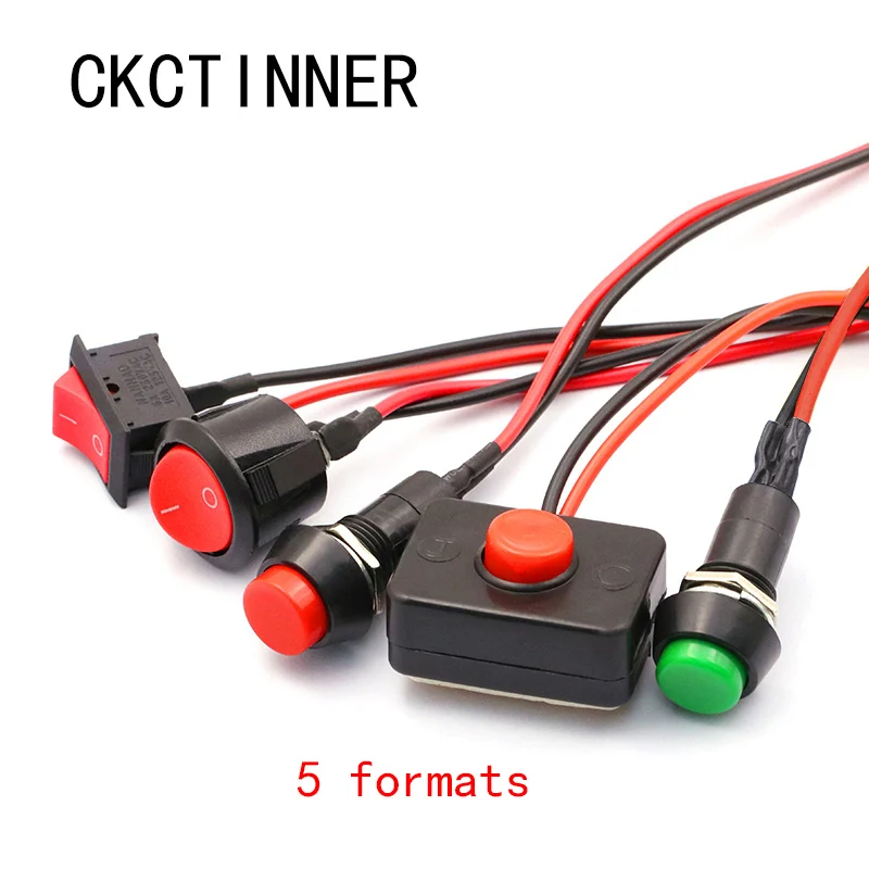 

1pcs Push button switch waterproof small car circuit wire speaker electrical mini boat shape round line
