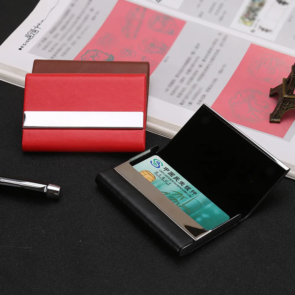 2018 unisex id credit card holder pu leather credit card