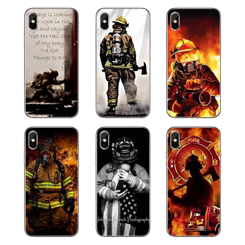 

TPU Shell Cover For Huawei Honor 8 8C 8X 9 10 7A 7C Mate 10 20 Lite Pro P Smart Plus Firefighter Heroes Fireman Fleece Panel Art