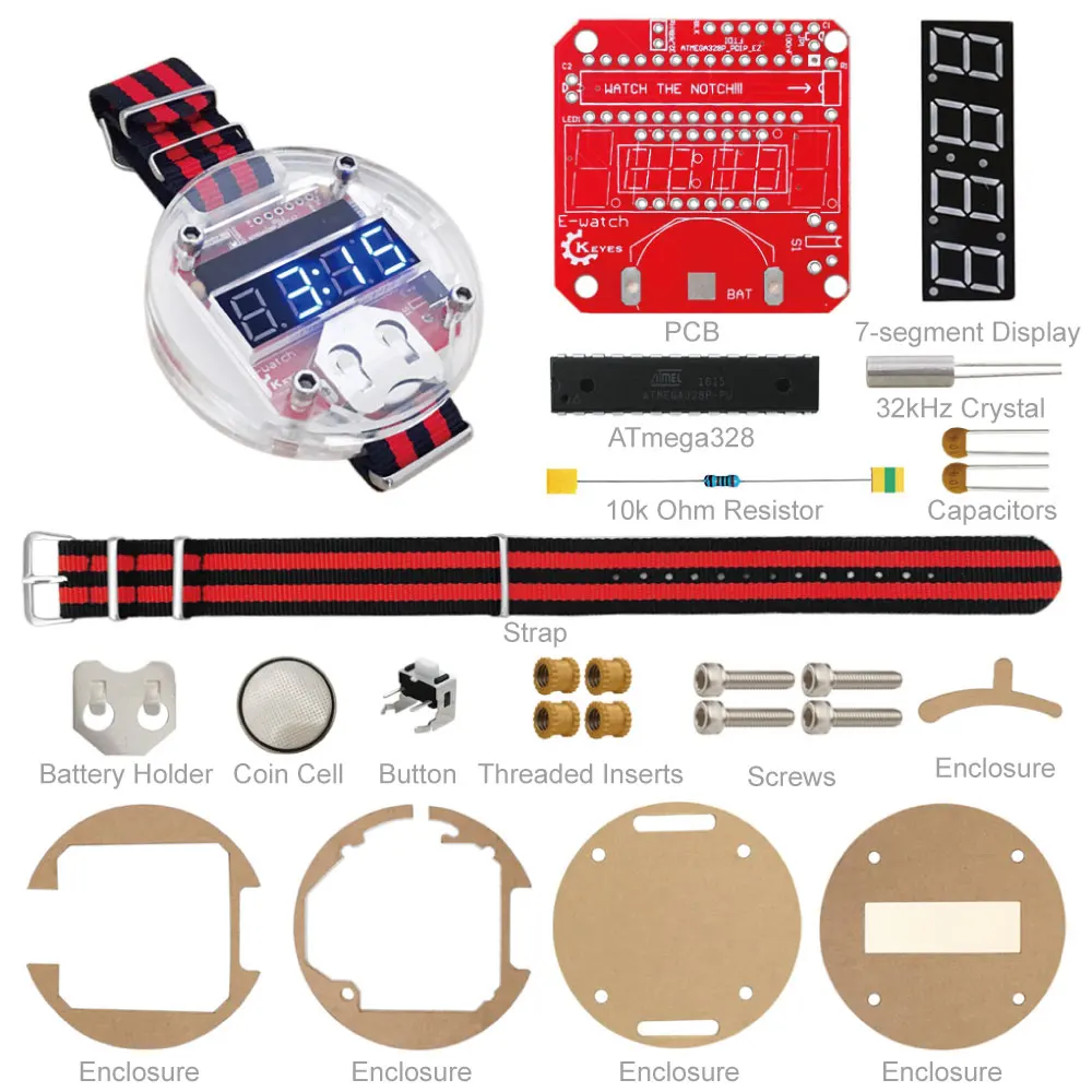 

Free Shipping! DIY Electronic Watch Kit for Arduino Project+Manual/Latest Big Time Wearable Devices, Programmable Watch