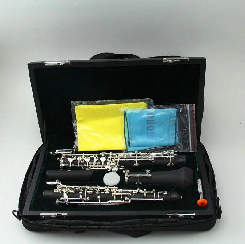 

1pcs Oboe Kit C Key Mixed Wooden Body Cupronickel Parts Silver Plated