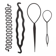4pcs/set Magic Hair Styling Accessories Set Braiders Hair Pin Bun Roller Maker Hair Braiding Twist Curler Styling DIY Tool