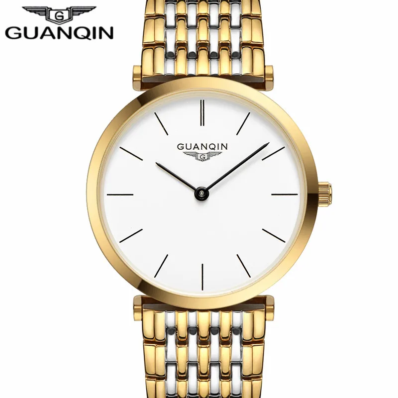 GUANQIN часы мужские новые модные дизайнерские оригинальные брендовые сапфировые водонепроницаемые ультра тонкие 6 мм Мужские кварцевые наручные часы