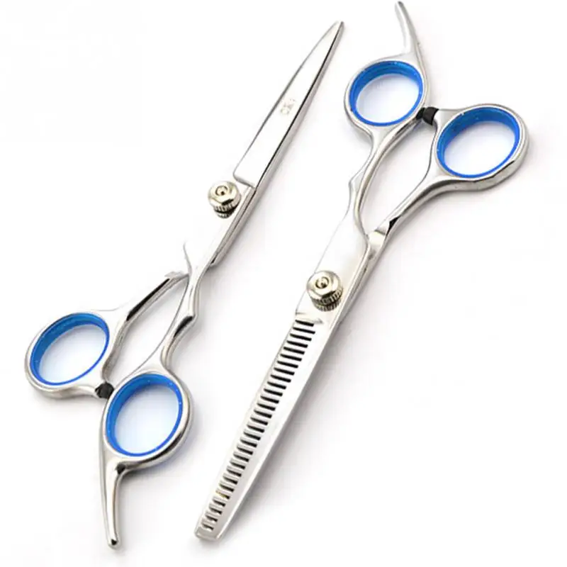 

6 inch Cutting Thinning Styling Tool Hair Scissors Stainless Steel Salon Hairdressing Shears Regular Flat Teeth Blades