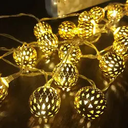 3 м 20LED Moroccan Orb мяч свет Строка Фея Света вечерние рождественское свадебное Home Decor свет лампы освещения праздника