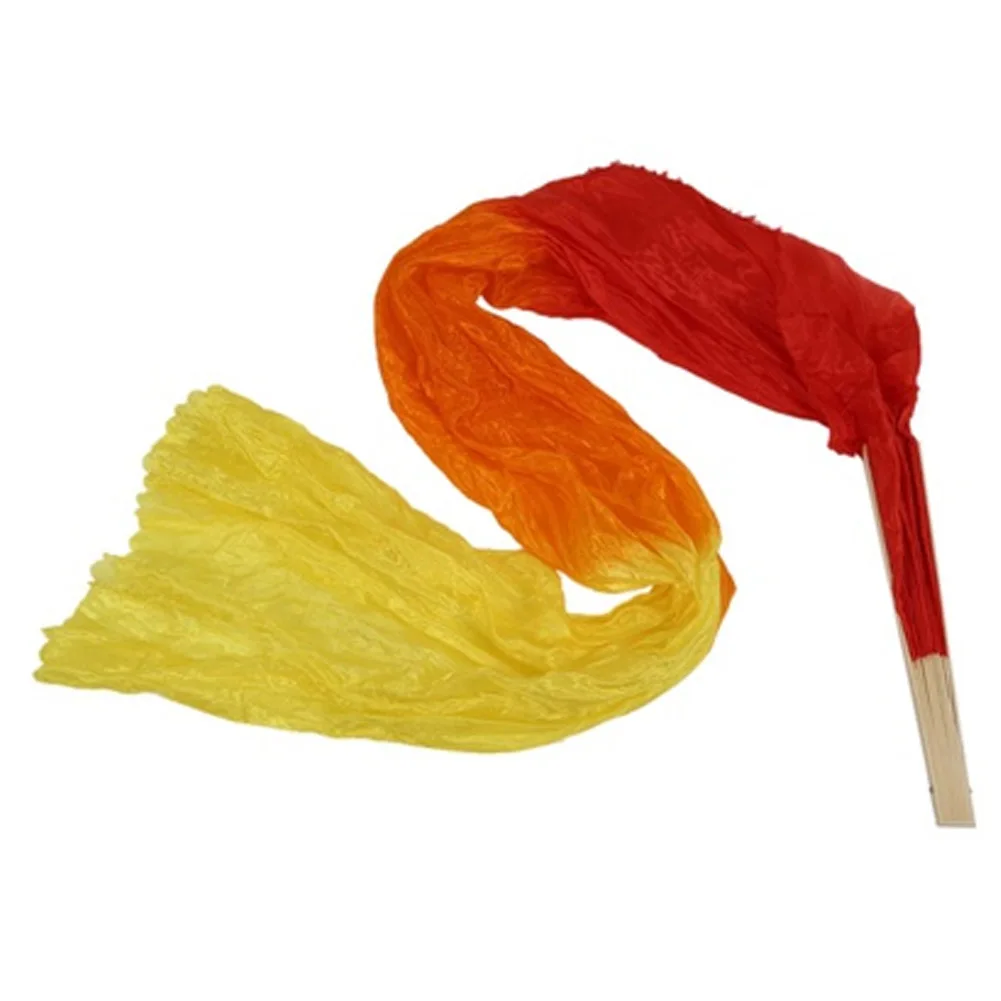 

New Belly Dance Bamboo ribs fake Silk Fan Veils hand-made dyes Dancing Fans hot-selling