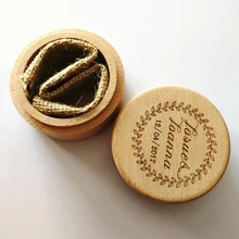 Подгонянное свадебное деревянное кольцо носителя коробка держатель пользовательское имя шкатулка Ювелирные изделия коробки на День Валентина, обручальное