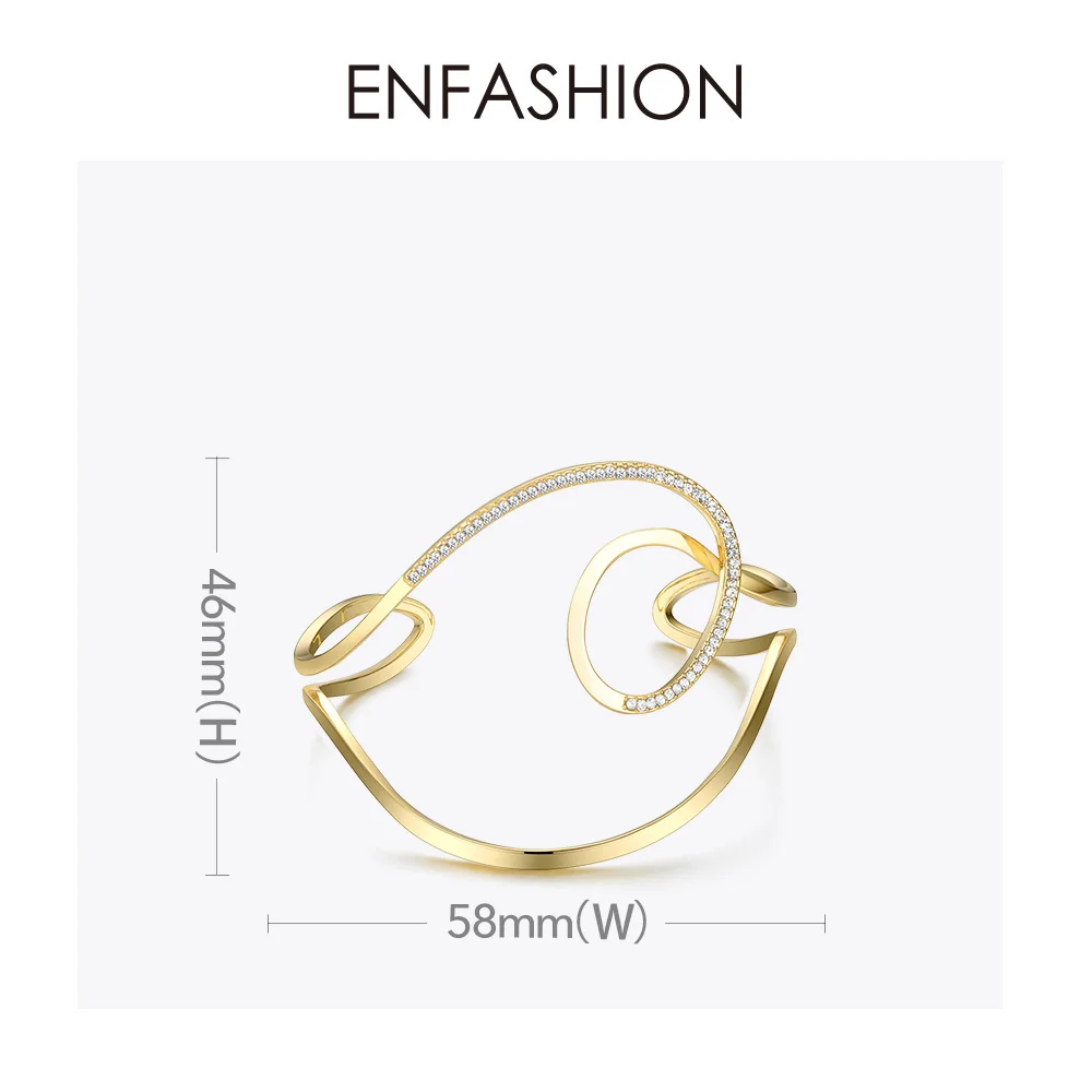 ENFASHION, волнистый, изогнутый, широкий браслет, бохо, открытые манжеты, браслеты для женщин, массивные браслеты, ювелирные изделия, модные аксессуары,, BF192010
