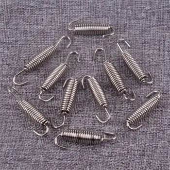 

DWCX 10pcs 68mm Stainless Steel Muffler Exhaust Pipe Tube Swivel Spring Fit For Motorcycle ATV