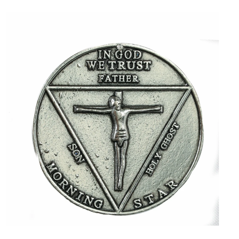 X-COSTUME Lucifer Pentecostal Coin - Silver and Gold Festival Cosplay Accessories: Perfect Gift Costume Prop for Fans image 4