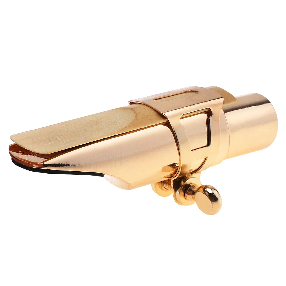 Золотой альт мундштук для саксофона музыкальный металлический инструмент Аксессуары с лигатурю и крышкой