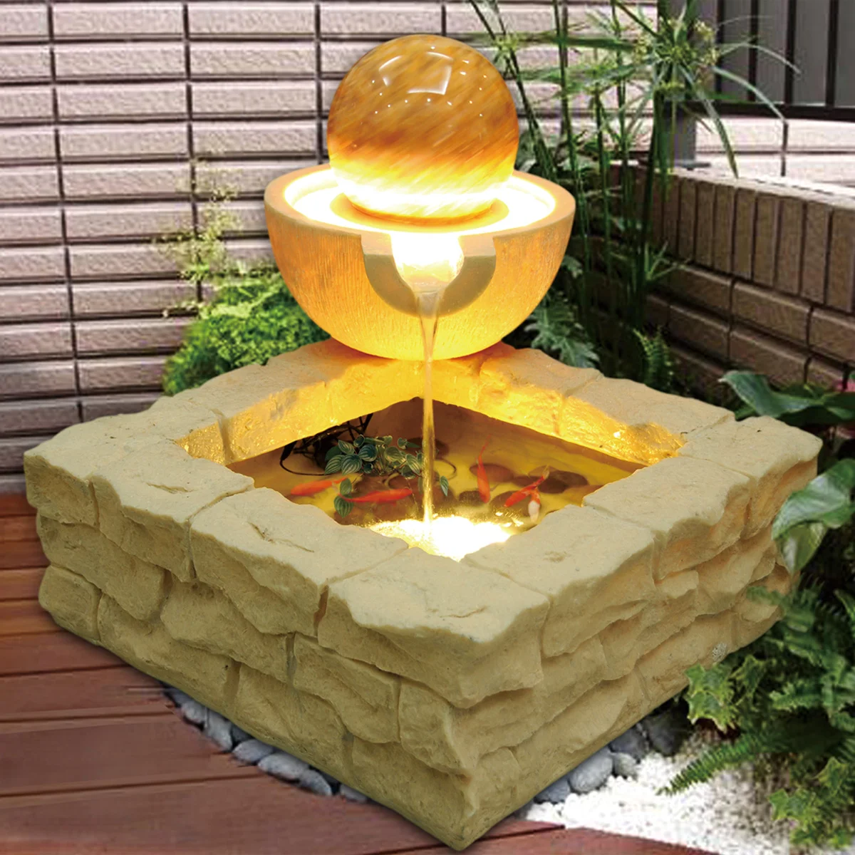 Resin Decoration Technology Fish Tank Water Fountain Water Features