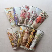 Со сказочным цветком Ткань diy ручной работы для шитья стеганых кошелек A-L; цветочный дизайнерский принт позиционирования ткань украшения дома 15x21 см