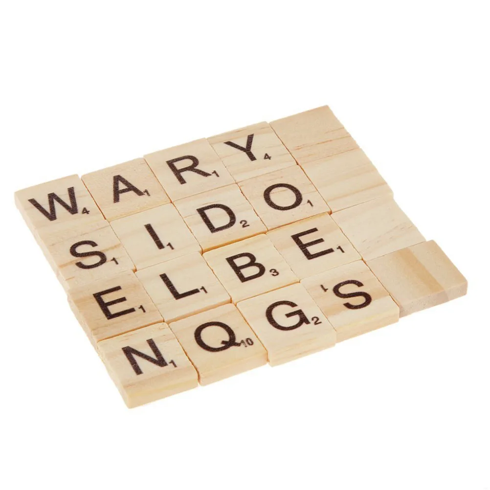 100 шт. Scrabble кроссворд деревянная игра обучения слова из букв развивающий подарок ребенок DIY Scrabble плитки