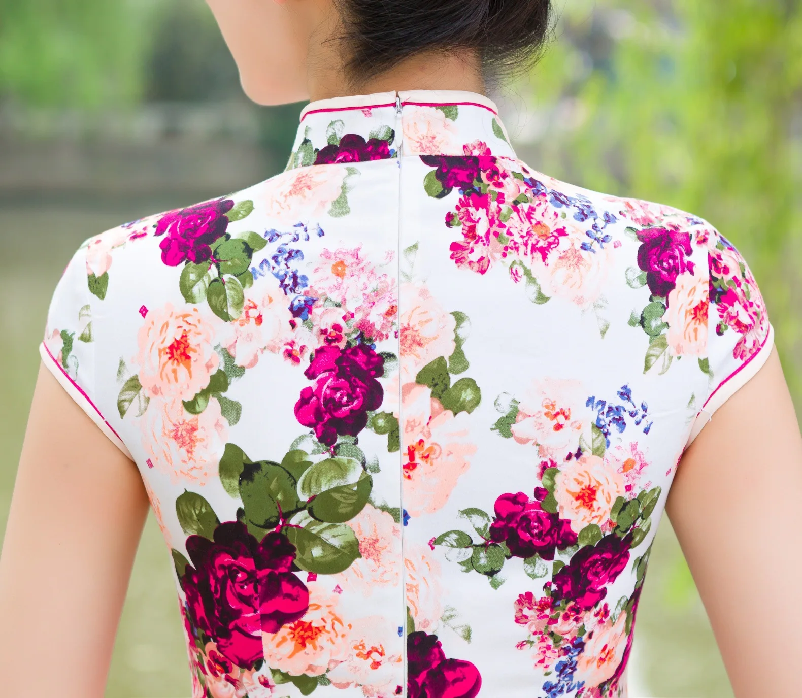 Модные женские Cheongsam летние шорты рукавом Qipao Традиционная Китайская одежда с цветочным принтом Платья для женщин