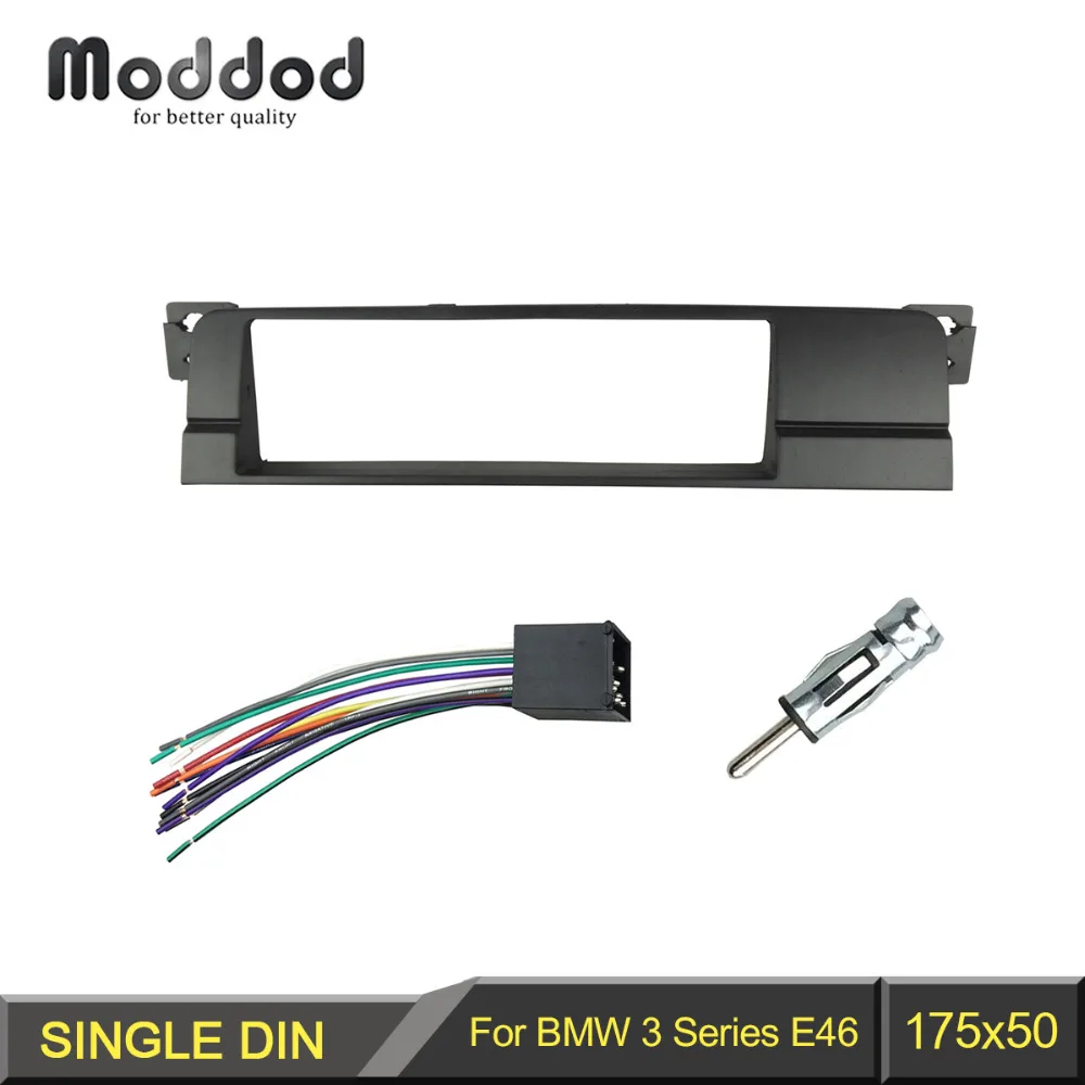 

Din Fascia For BMW 3 Series E46 1998-2005 Radio CD Stereo Panel Dash Trim Kit Surround Frame Plate w. Harness + Antenna Adapter