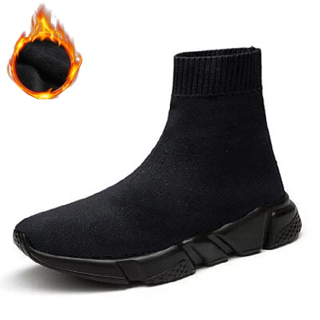 US $32.33 FEOZYZ High Top Running Shoes For Men Women Thermal Winter Shoes Women Men Fur Lining Sport Shoes C