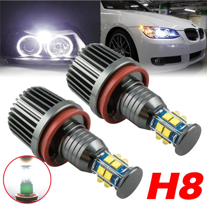2pcs/set  240W H8 LED Angel Eyes Marker Light Bulb for B-M-W 1 3 5 Series E92 White