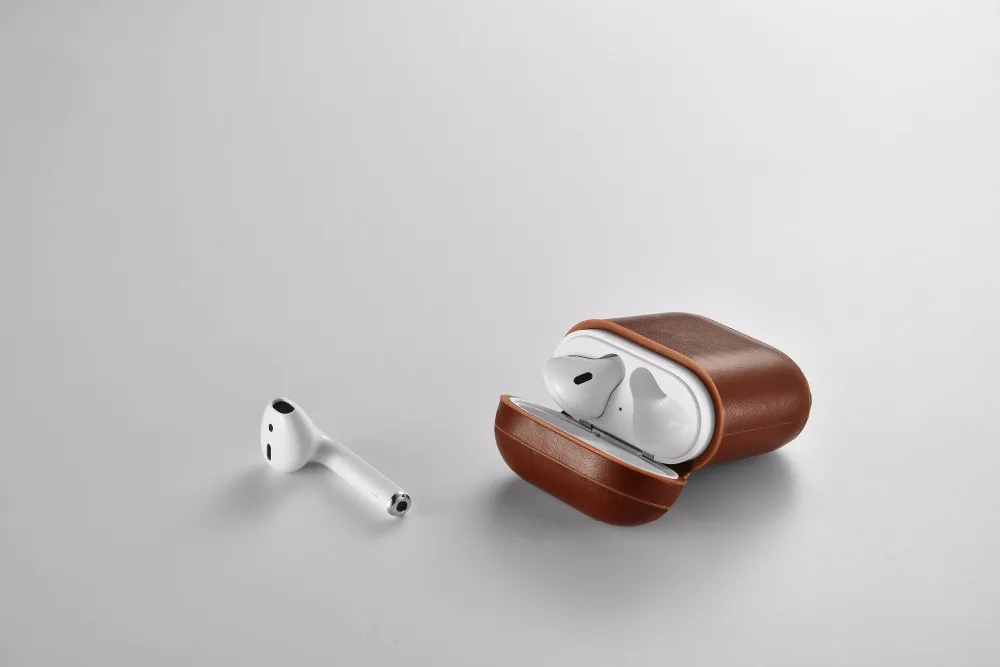 Чехол для наушников Apple Airpods подлинной кожаный наушник чехол коробка Наушники Аксессуары Защитная крышка