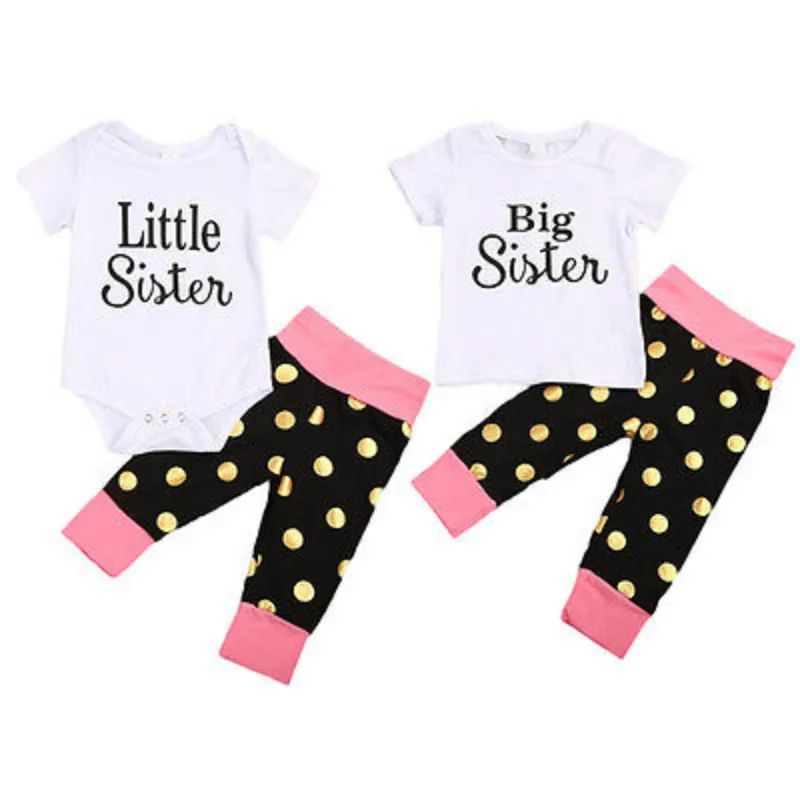 Family Matching Sister Summer Clothes Set Newborn Baby Girl Little Big