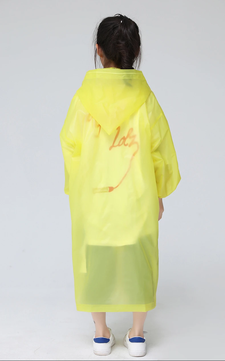 Модный Детский прозрачный плащ EVA для мальчиков, портативный плащ для путешествий, дождевик для девочек, водонепроницаемый плащ для кемпинга, пончо с капюшоном