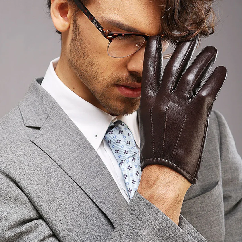 2014 fashion men Genuin leather gloves wrist sheepskin gloves for man thin winter leather driving gloves 2014 fashion men Genuin leather gloves wrist sheepskin gloves for man thin winter leather driving gloves