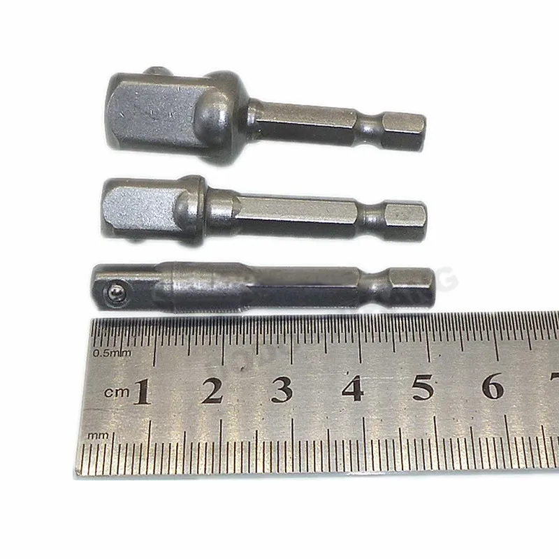 3 PcsSet 14 38 12 Hex Wrench Square Head Sleeve Extension Bar Power Drill Bit Socket Adapter Electric Screwdriver DAJ017 (4)