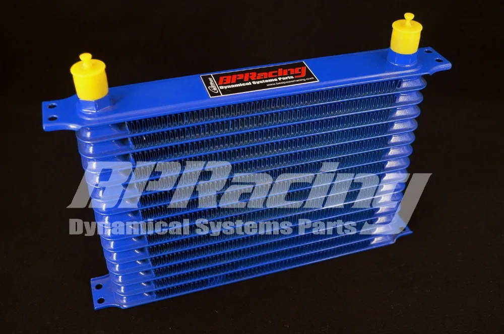 15 ROW 10AN UNIVERSAL BLUE ENGINE OIL COOLER / RACING PERFORMANCE OIL