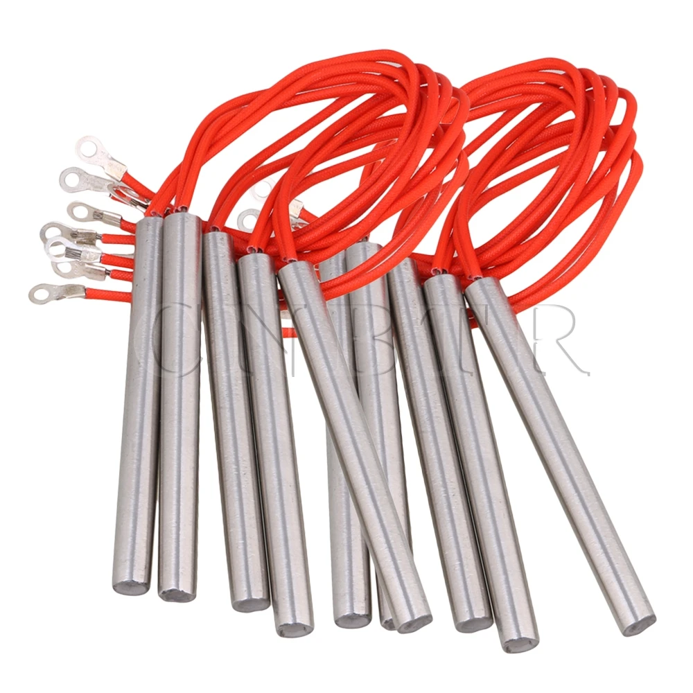 

CNBTR High-density 10x100mm 220V 200W Cartridge Mold Heating Element Heater Tube Pack of 10
