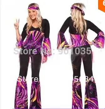 Ladies 60s 70s Retro Hippie Go Go Girl Disco Costume Hens Party Fancy Dress S M L Costume Tiara Costumes For Kids Partiescostumes Vintage Aliexpress