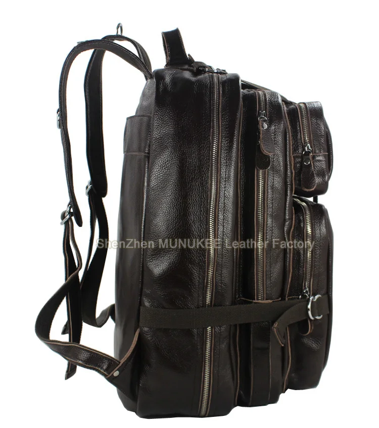 Модный мужской рюкзак из натуральной кожи большой рюкзак мужской настоящий кожаный рюкзак для ноутбука большая дорожная сумка коричневый черный