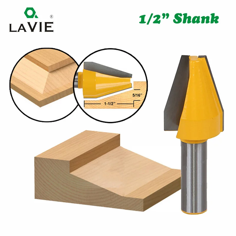 LAVIE 1pc 1/2" Shank Vertical Panel Raised Bevel Router Bit Woodworking