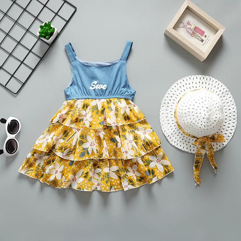 

Girls summer dress new children fashion sleeveless princess dresses for kids wedding party dress clothing outfits girls dresses