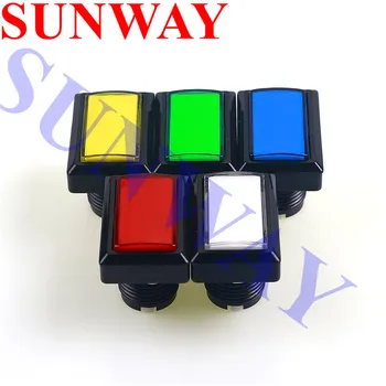 

5PCS Rectangular LED Illuminated Push Button 50*33mm Rectangle Arcade LED Lighted Push Buttons with Microswitch for Mame Cabinet